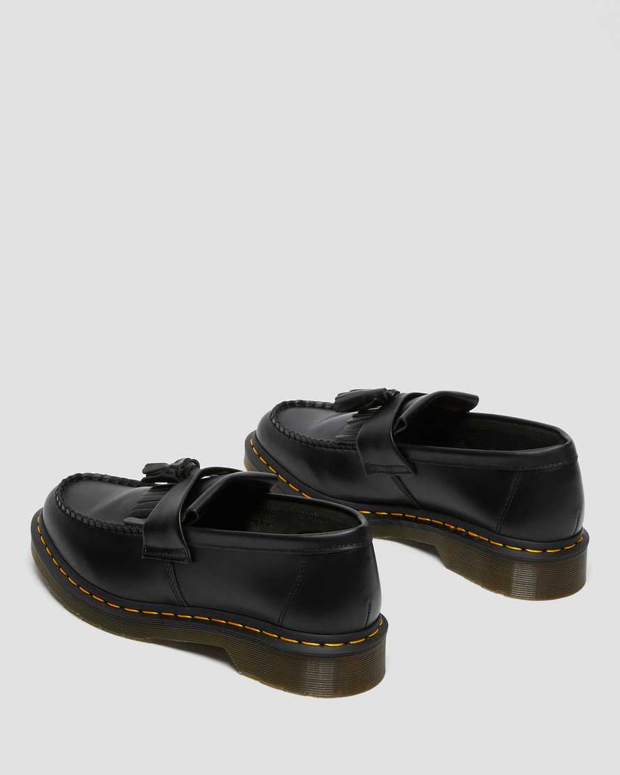 Buy Dr. Martens Adrian Yellow Stitch Leather Tassle Loafers Smooth Black Scandinavian Fashion Store