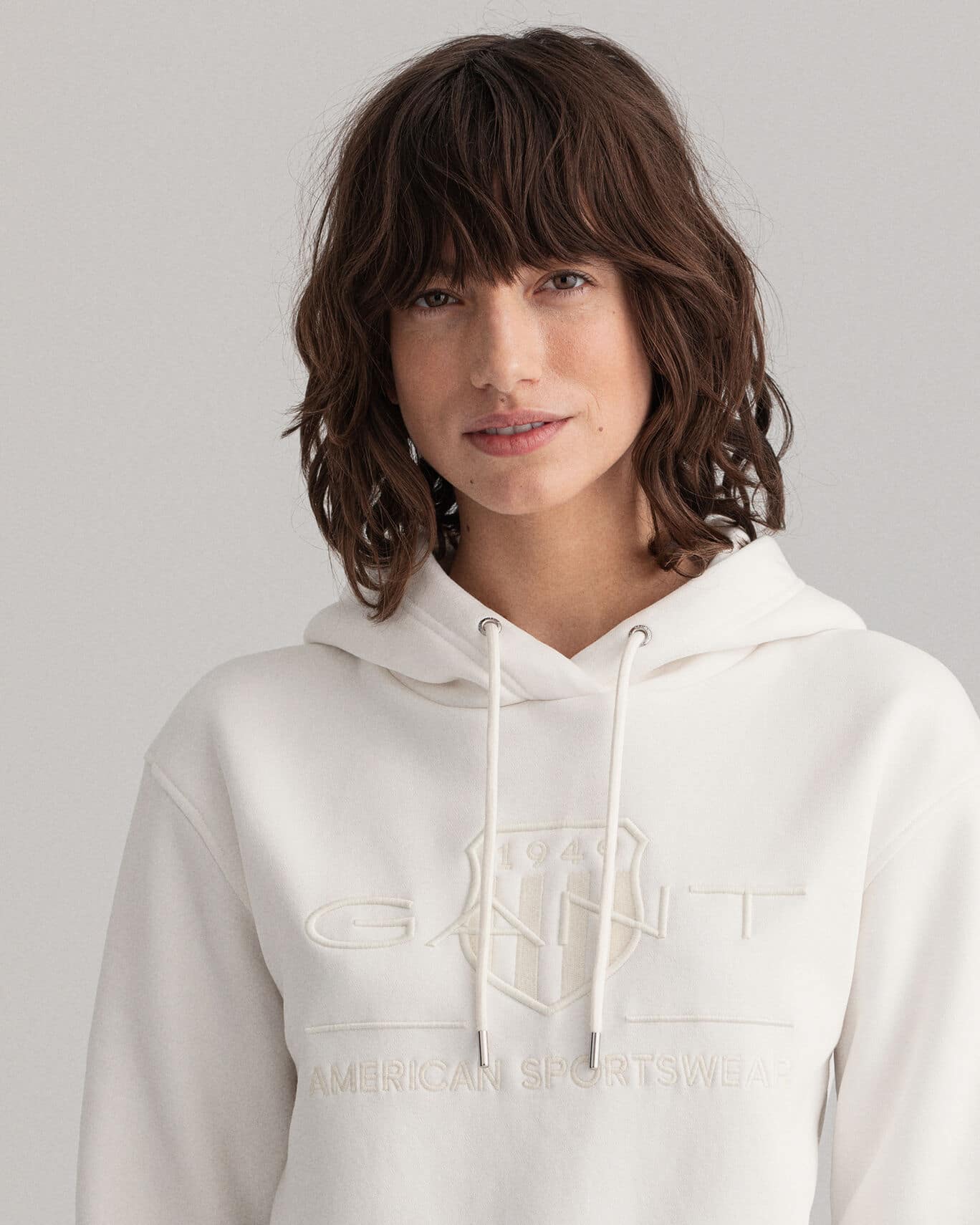 Buy Gant Woman Tonal Archive Shield Sweat Hoodie Eggshell Scandinavian Fashion Store