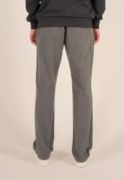 Knowledge Cotton Apparel Loose Flannel Pant Dark Grey Melange