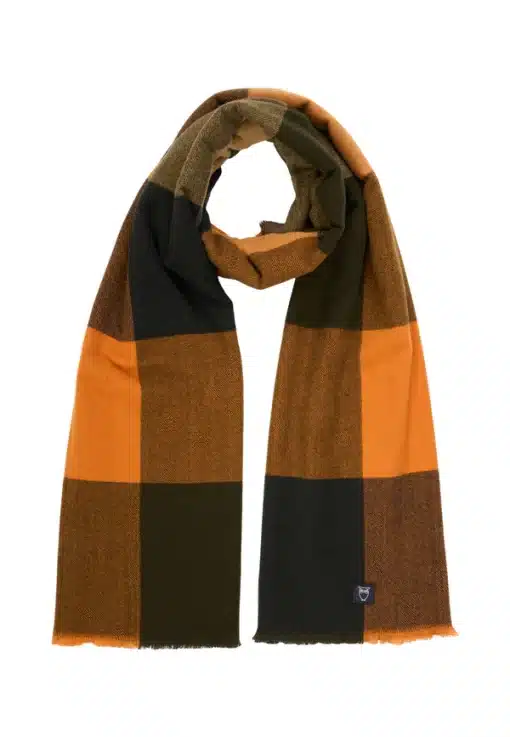 Knowledge Cotton Apparel Big Check Scarf Desert Sun