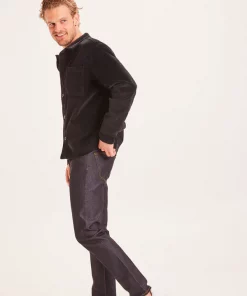 Knowledge Cotton Apparel Streched 8-Wales Corduroy Overshirt Black Jet