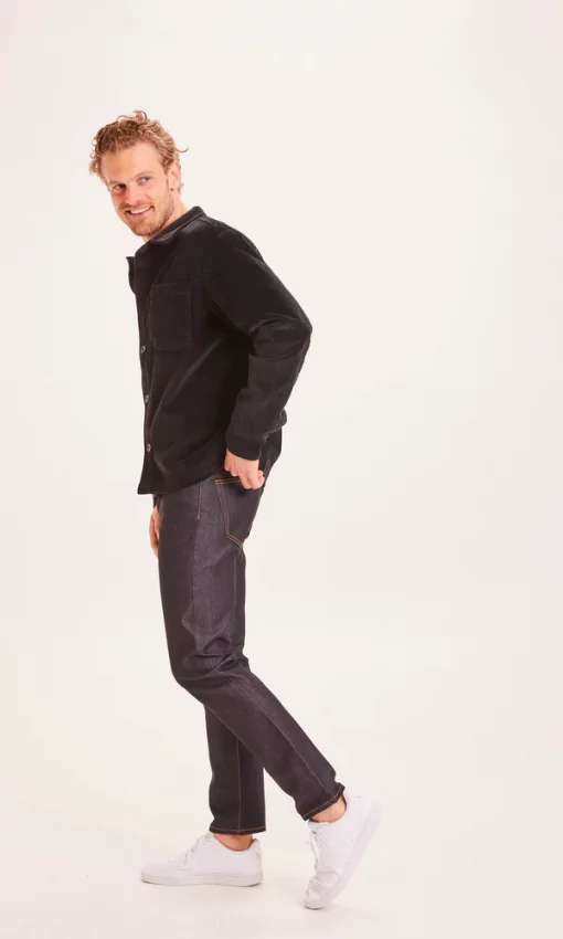 Knowledge Cotton Apparel Streched 8-Wales Corduroy Overshirt Black Jet