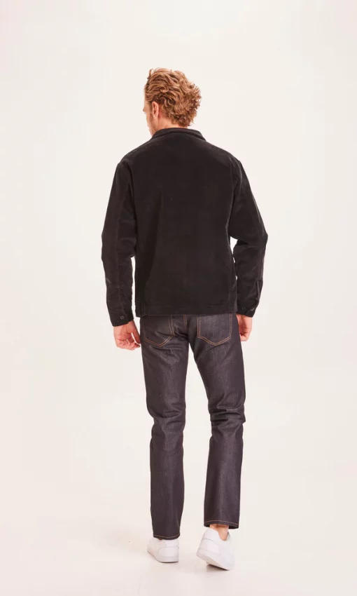 Knowledge Cotton Apparel Streched 8-Wales Corduroy Overshirt Black Jet