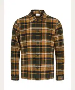 Knowledge Cotton Apparel Big Checked Heavy Flannel Shirt Forrest Night