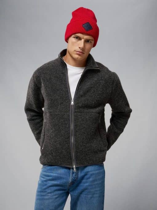 J.Lindeberg Dustin Wool Fleece Jacket Grey Melange