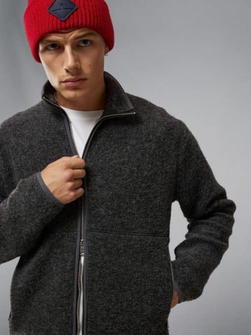 J.Lindeberg Dustin Wool Fleece Jacket Grey Melange