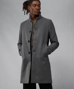 J.Lindeberg Holger Melton Wool Coat Volcanic Ash