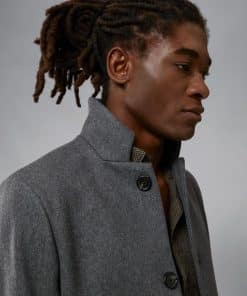 J.Lindeberg Holger Melton Wool Coat Volcanic Ash
