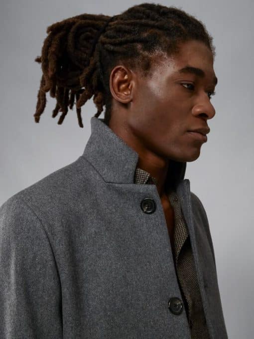 J.Lindeberg Holger Melton Wool Coat Volcanic Ash