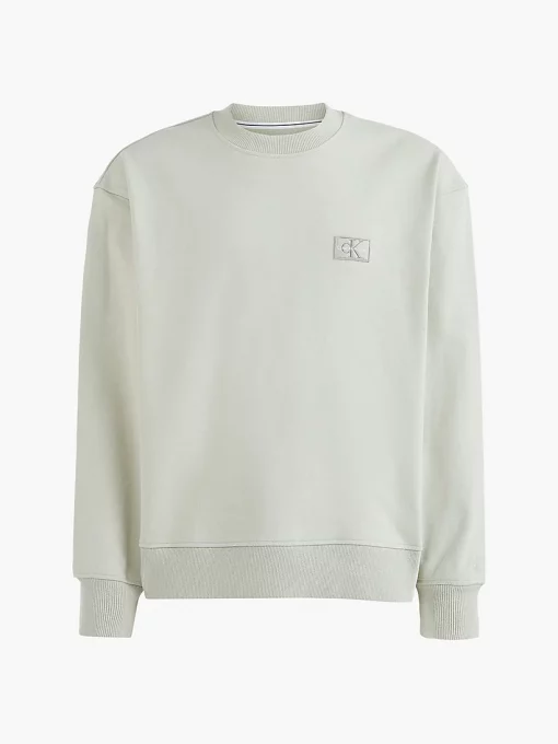 Calvin Klein Shrunken Badge Crew Neck Wheat Fields