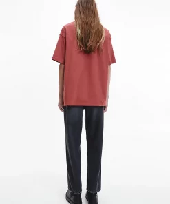 Calvin Klein Shrunken Badge Pocket Tee Terracotta Tile