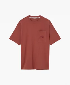 Calvin Klein Shrunken Badge Pocket Tee Terracotta Tile