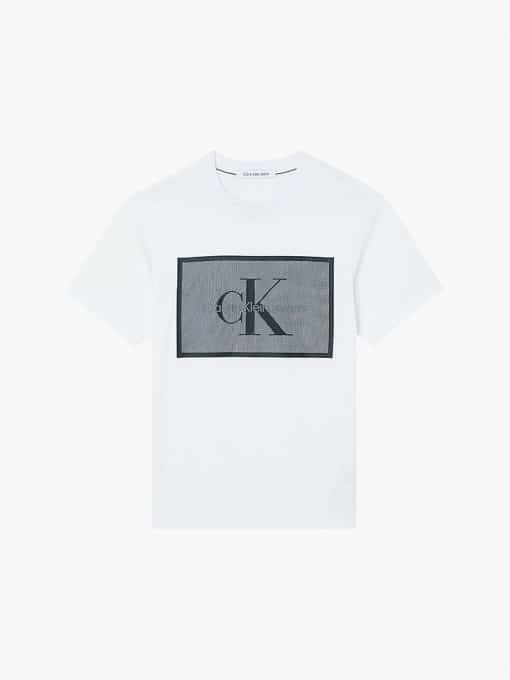 Calvin Klein Organic Cotton Mesh Logo T-Shirt White