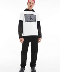 Calvin Klein Organic Cotton Mesh Logo T-Shirt White