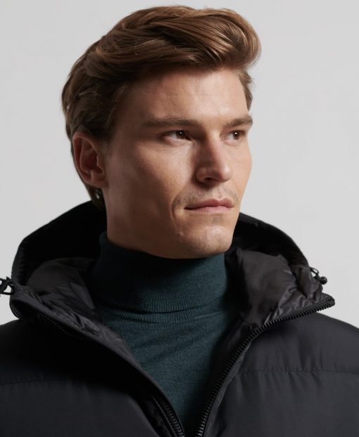 Superdry Studios Longline Duvet Coat Black