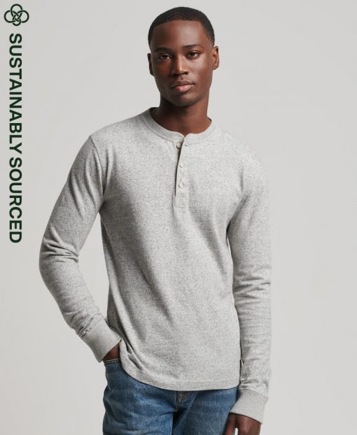 Superdry l/s Grandad Top Athletic Grey  Marl