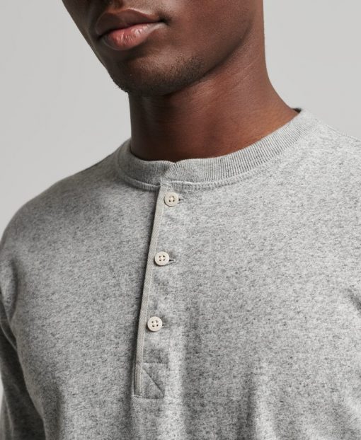 Superdry l/s Grandad Top Athletic Grey  Marl