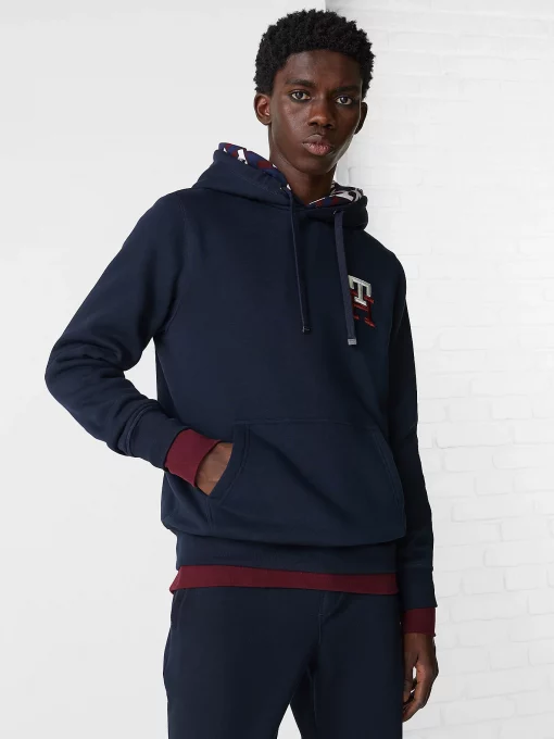 Tommy Hilfiger Monogram Embroidery Hoodie Desert Sky