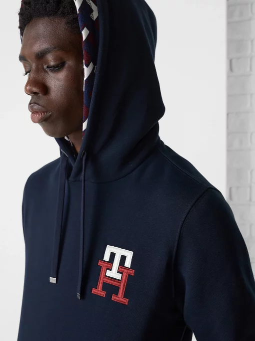 Tommy Hilfiger Monogram Embroidery Hoodie Desert Sky