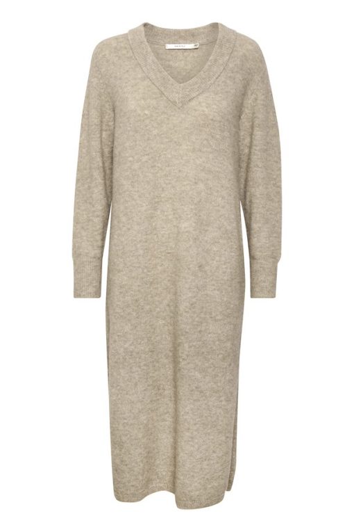 Gestuz Alphagz Long V-dress Warm Sand Melange