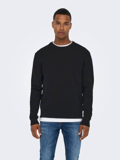 Only & Sons Phil Structure Knit Black