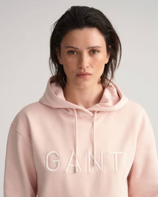 Gant Woman Tonal Hoodie Silver Peony