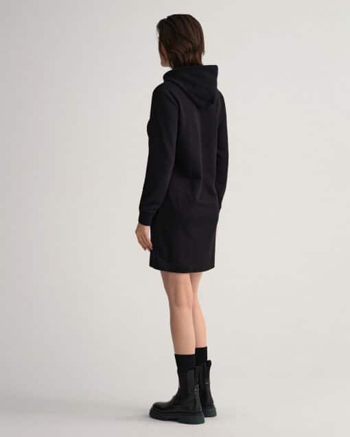 Gant Woman Archive Shield Hoodie Dress Black
