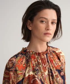 Gant Woman Paisley Boatneck Dress Golden Orange
