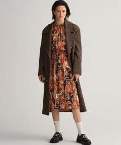 Gant Woman Paisley Boatneck Dress Golden Orange