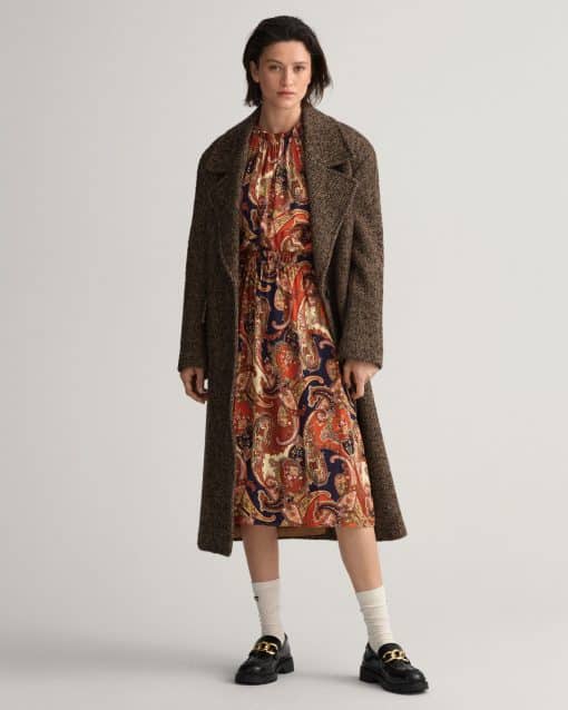 Gant Woman Paisley Boatneck Dress Golden Orange