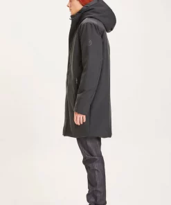 Knowledge Cotton Apparel Long Soft Climate Shell Jacket Black Jet
