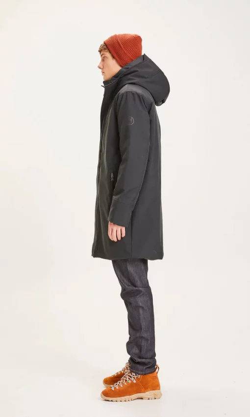 Knowledge Cotton Apparel Long Soft Climate Shell Jacket Black Jet