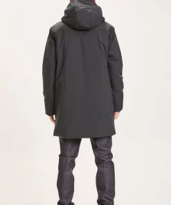 Knowledge Cotton Apparel Long Soft Climate Shell Jacket Black Jet