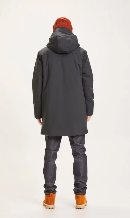 Knowledge Cotton Apparel Long Soft Climate Shell Jacket Black Jet