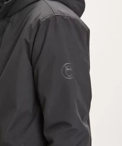 Knowledge Cotton Apparel Long Soft Climate Shell Jacket Black Jet