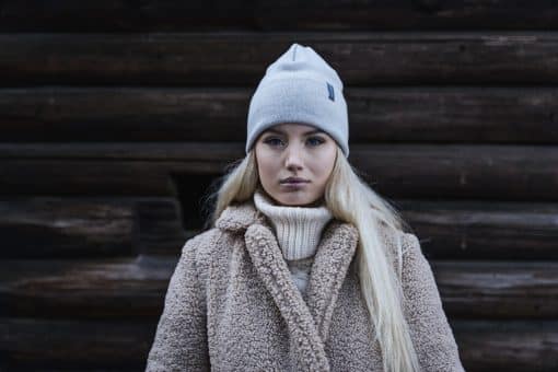 Superyellow Amalia Merino Wool Beanie Icy Grey