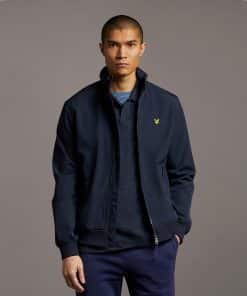 Lyle & Scott Fleece Lined Funnel Neck Jacket Dark Navy