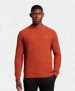 Buy Lyle & Scott Shaker Stitch Mock Neck Jumper Victory