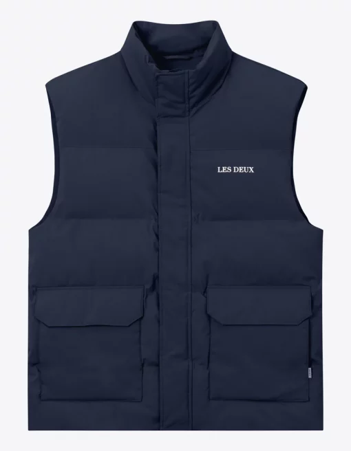 Les Deux Mark Puffer Vest Dark Navy