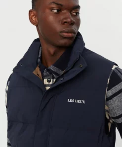 Les Deux Mark Puffer Vest Dark Navy