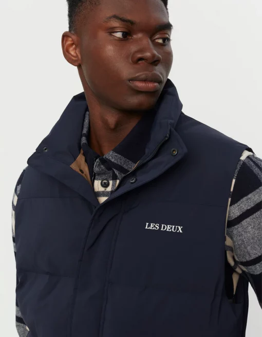 Les Deux Mark Puffer Vest Dark Navy