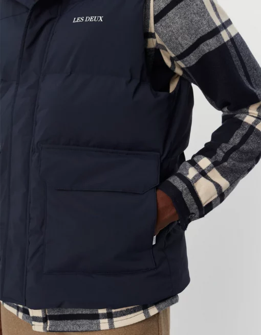 Les Deux Mark Puffer Vest Dark Navy