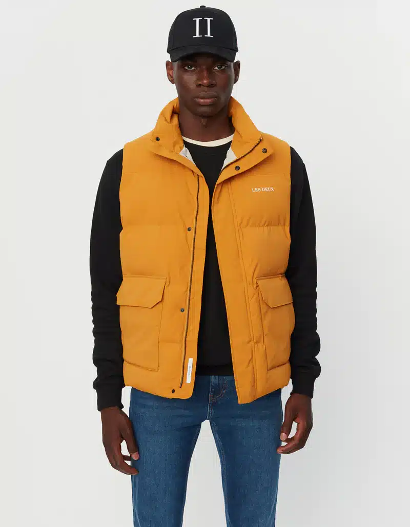 Gold puffer vest online