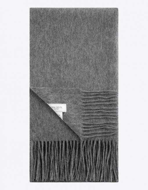 Les Deux Solid Wool Scarf Light Grey Melange