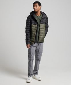 Superdry Radar Quilt Mix Padded Jacket Dark Moss