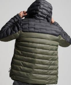 Superdry Radar Quilt Mix Padded Jacket Dark Moss