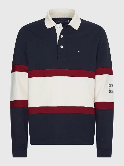 Tommy Hilfiger Blockstripe Rugby Shirt Desert Sky