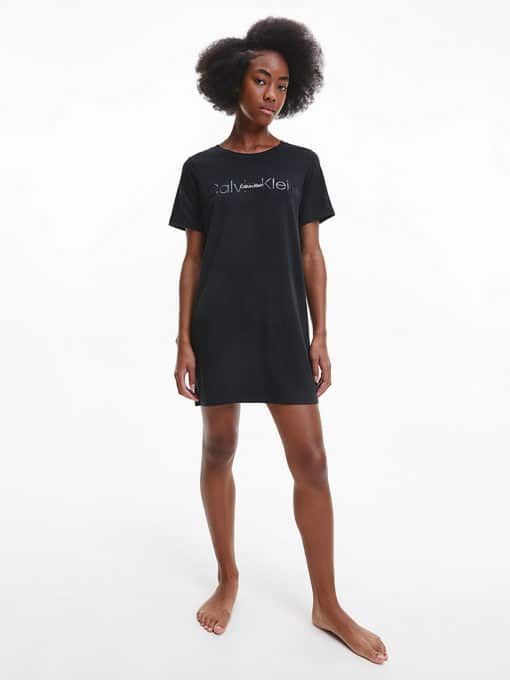 Calvin Klein Embossed Logo Night Shirt Black