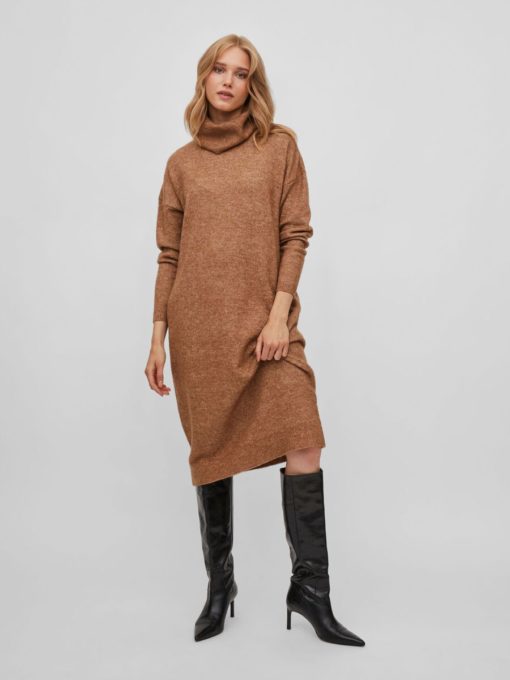 Vila Mathilda Midi Knit Dress Toasted Coconut