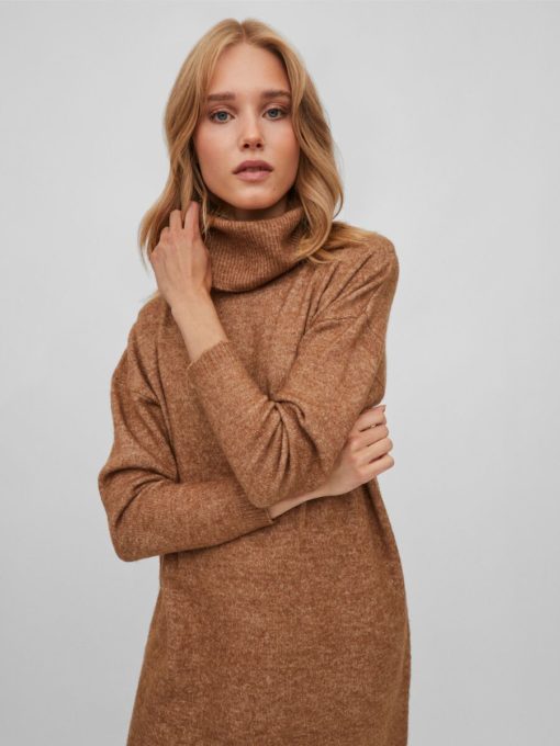 Vila Mathilda Midi Knit Dress Toasted Coconut